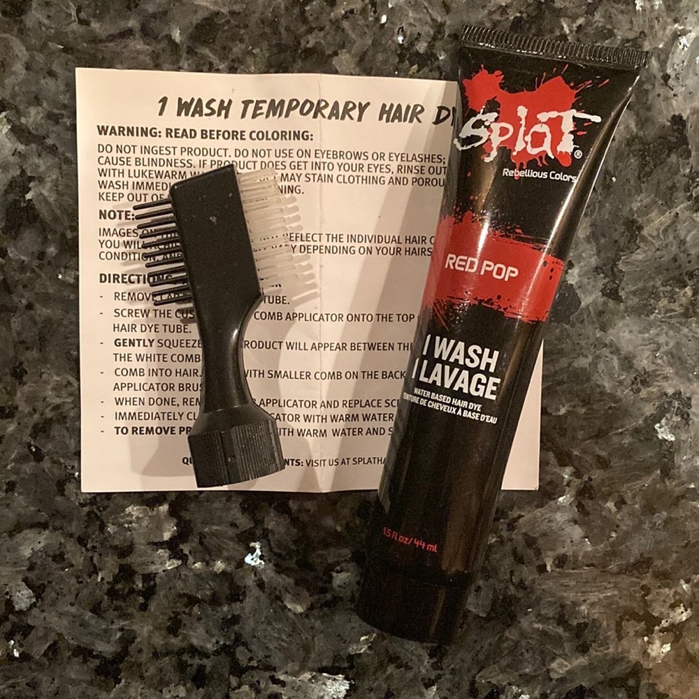 ⚜️Splat 1 Wash Red Pop Temporary Hair Color!